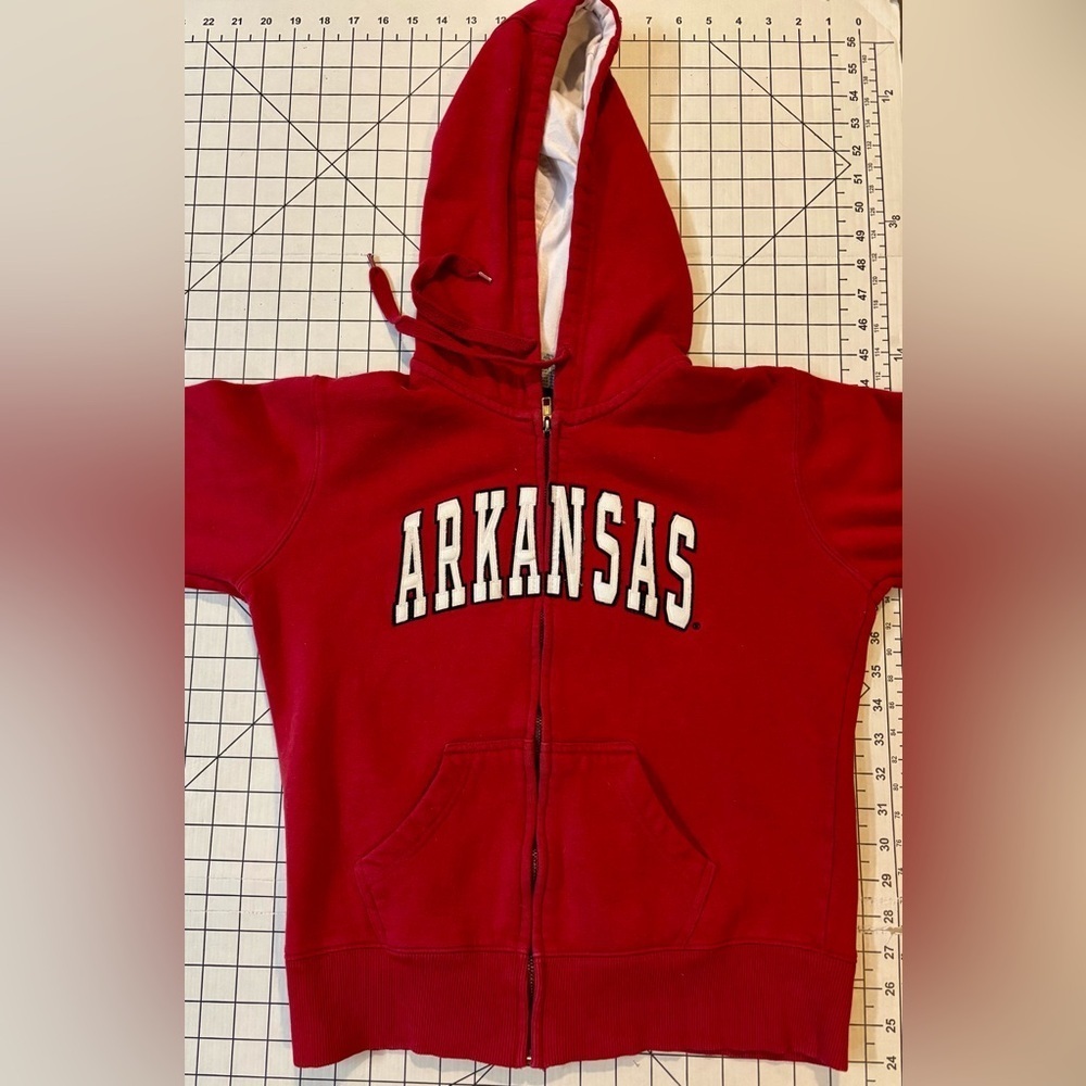 Colosseum Arkansas Razorbacks Men’s Small Red/White Full Zip Hoodie